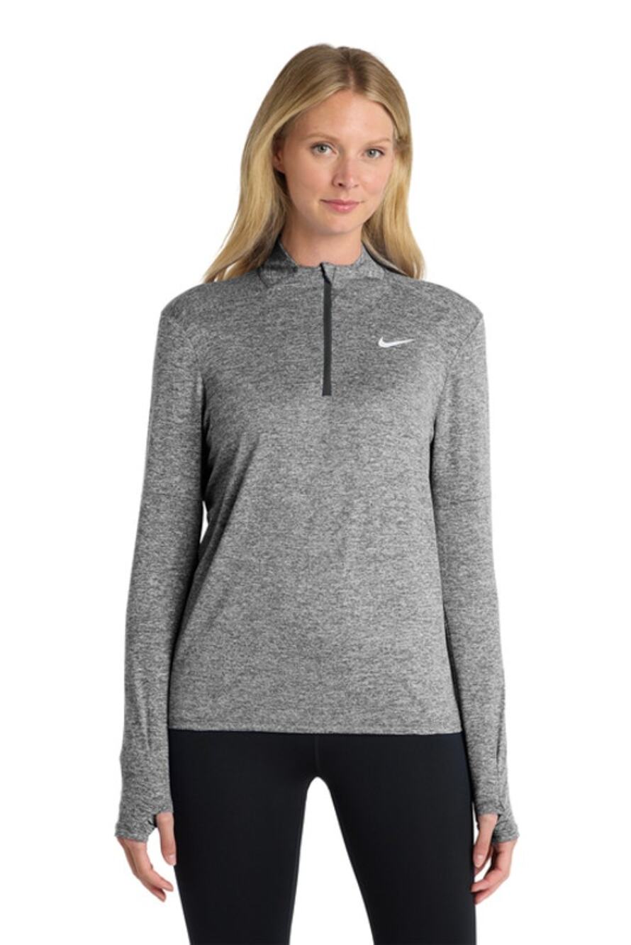 NWT Nike Women's Dri-FIT Element 1/2-Zip Top in Black Heather size Large